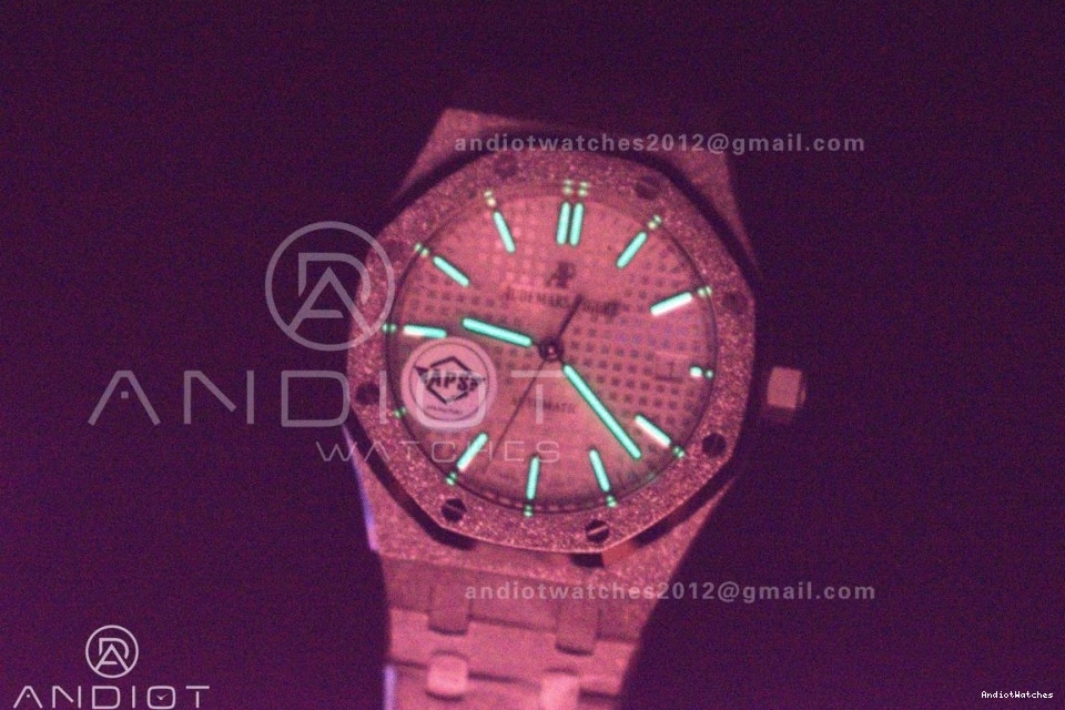 SA3120 Affordable Frosted SS Super SS 15454 On Textured White Dial Royal Clone Oak 1033 Edition APSF 1:1 Best 37mm Bracelet 1002